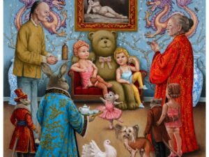 Chiński lupanar – Piotr Adamczyk, oil on canvas, 70x70 cm, 2026