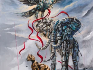 Painting with mechanical elephant
