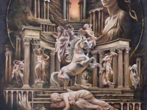 Painting with classical ruins
