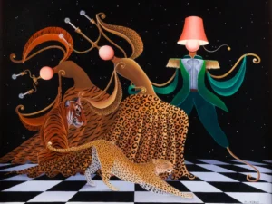 Painting with surreal figures