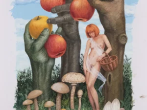 Artwork with oversized hands