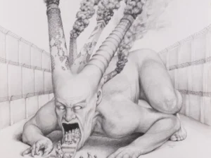 Pencil drawing with a unicorn